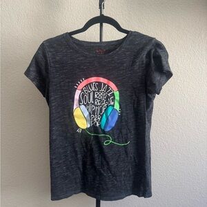 Cat & Jack Black Tee with Colorful Headphones Graphic